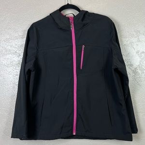 Apparel women athletic long sleeve black hoodie sweatshirt size M‎